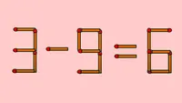 Test de inteligență | Mutați un singur chibrit, pentru a corecta 3 - 9 = 6