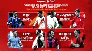 Superweekend cu transmisiuni, supercote și cashout pe aplicația SuperBet