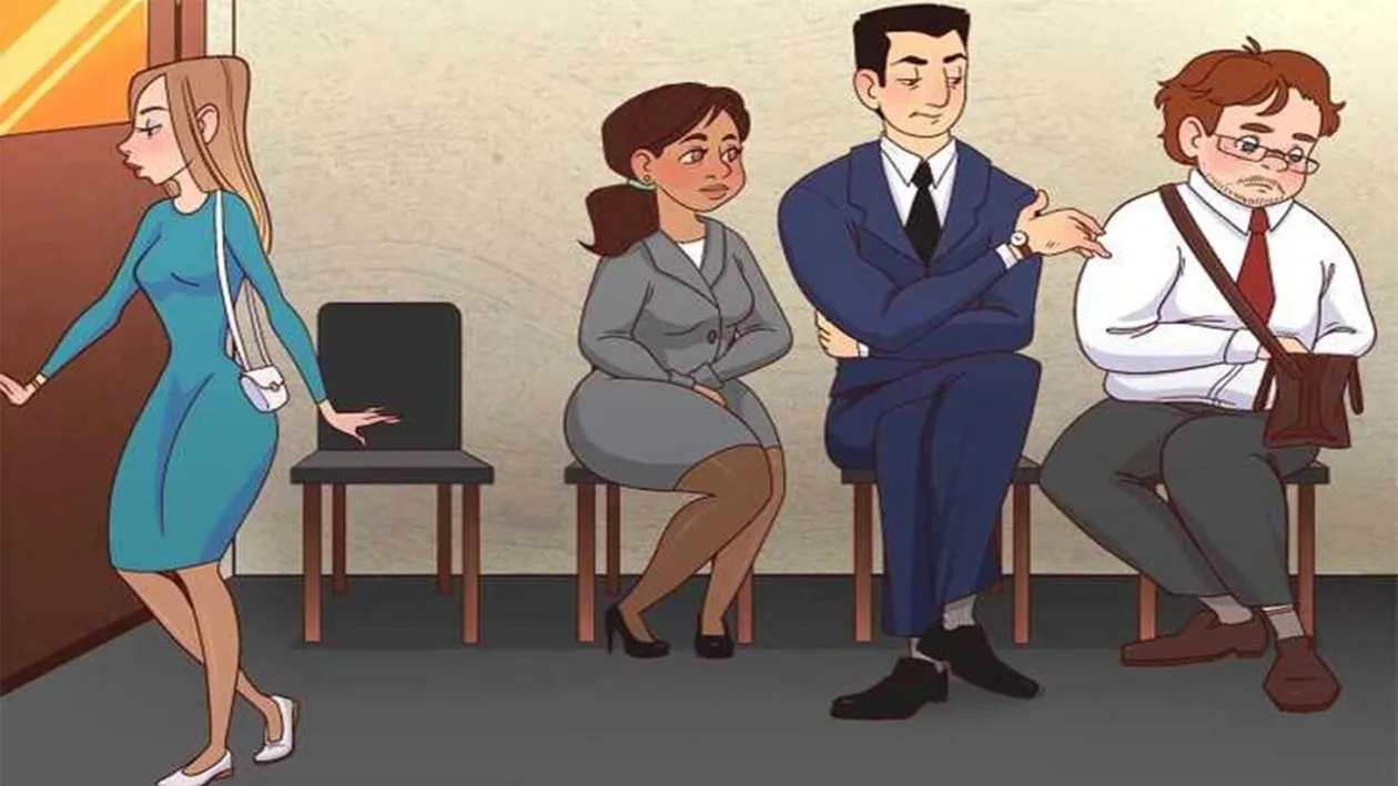 Test de inteligență | În poza aceasta apar 4 oameni, aflați la un interviu de job, dar s-a strecurat și o mare greșeală. Găsiți-o!