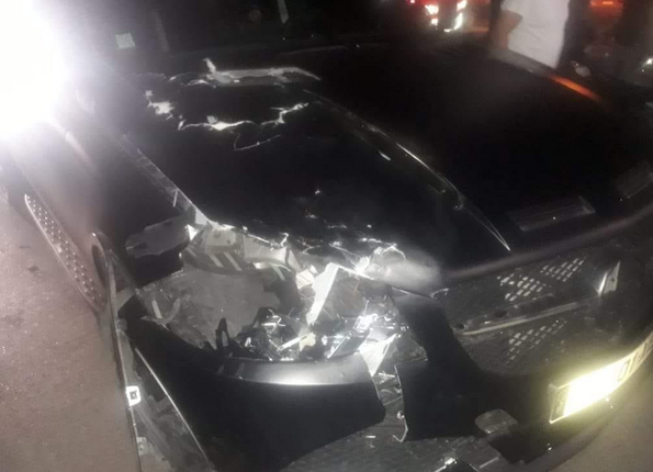 Aceasta e mașina la volanul căreia se afla Amine Harit în momentul producerii accidentului. Sursa foto: DR
