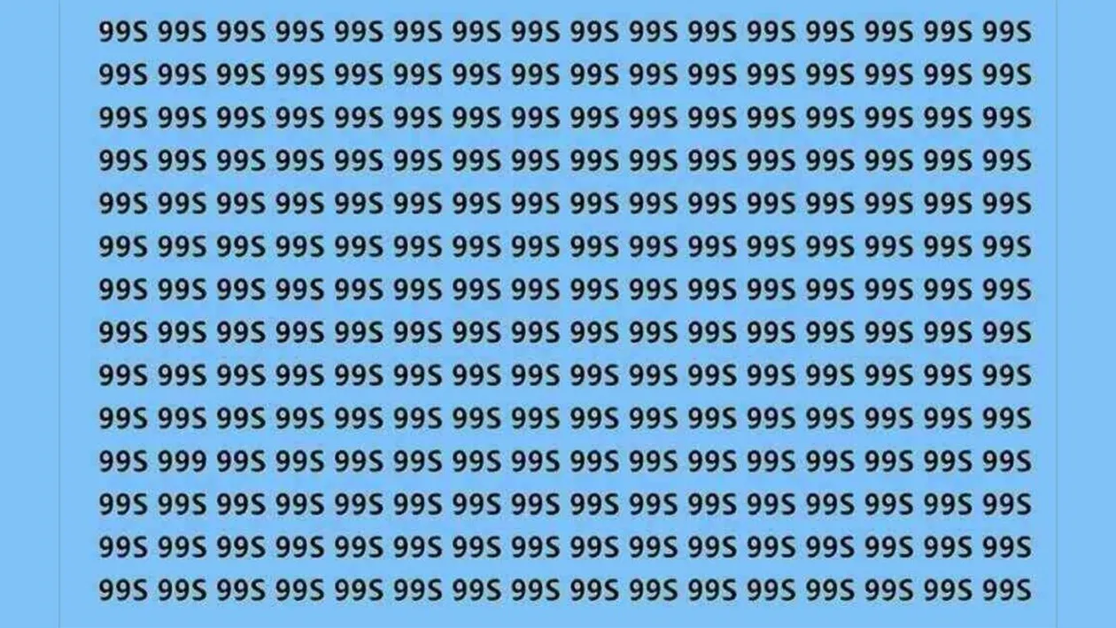 Test de perspicacitate | Ești genial dacă poți găsi numărul 999 în maximum 9 secunde
