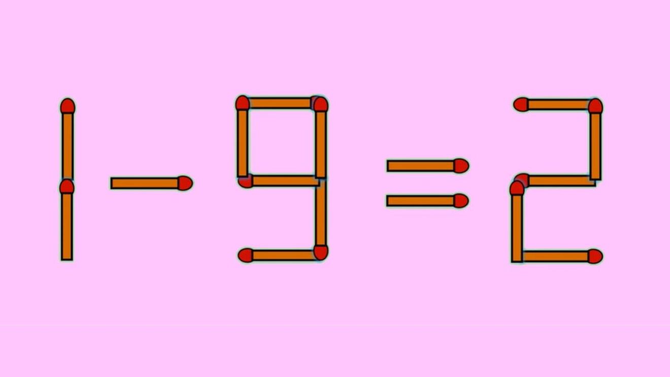Test IQ exclusiv pentru genii | Corectați 1 - 9 = 2, mutând un singur chibrit