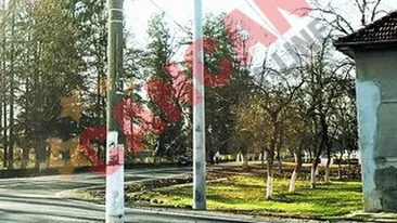 Stalp electric in mijlocul drumului