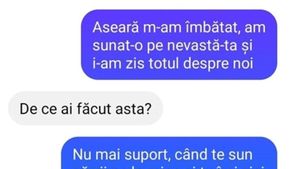 BANC | "Aseară m-am îmbătat, am sunat-o pe nevastă-ta și i-am zis totul despre noi"