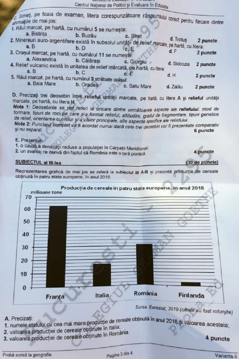 Subiecte Bacalaureat Geografie 2020