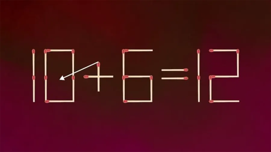 Test IQ cu chibrituri | Corectați 10+6=12, mutând un singur băț!