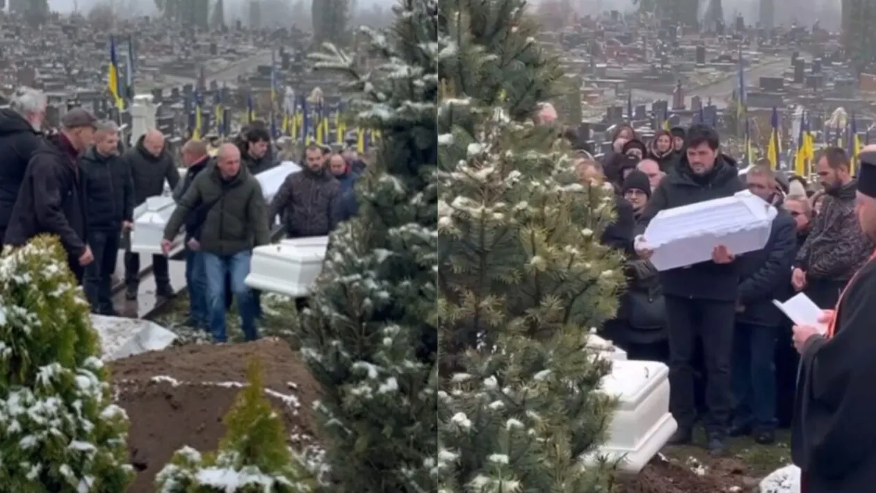 Imaginea disperării! Un tată și-a legănat pentru ultima dată fiul, după atacul rușilor