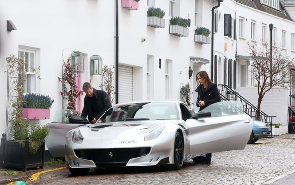 BGUK_1118648 - ** RIGHTS: WORLDWIDE EXCEPT IN ITALY, UNITED KINGDOM **  - ** RIGHTS: WORLDWIDE EXCEPT IN ITALY ** LONDON, UNITED KINGDOM  - *EXCLUSIVE*  - British Actor Hugh Grant and pregnant partner Anna Eberstein pictured getting into his limited edition Ferrari while spotted out in West London.

Pictured: Hugh Grant

BACKGRID UK 23 JANUARY 2018 

UK: +44 208 344 2007 / uksales@backgrid.com

UK: +44 208 344 2007 / uksales@backgrid.com

USA: +1 310 798 9111 / usasales@backgrid.com

*UK Clients - Pictures Containing Children
Please Pixelate Face Prior To Publication*