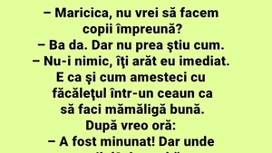 BANCUL ZILEI | "Maricica, nu vrei să facem copii împreună?"