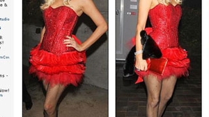 La petrecerea de ziua ei, Paris Hilton s-a imbracat ca la cabaret!