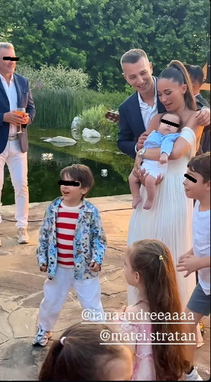 Matei Stratan și Iana Budeanu și-au botezat băiețelul! Primele imagini de la creștinarea micuțului Alexander