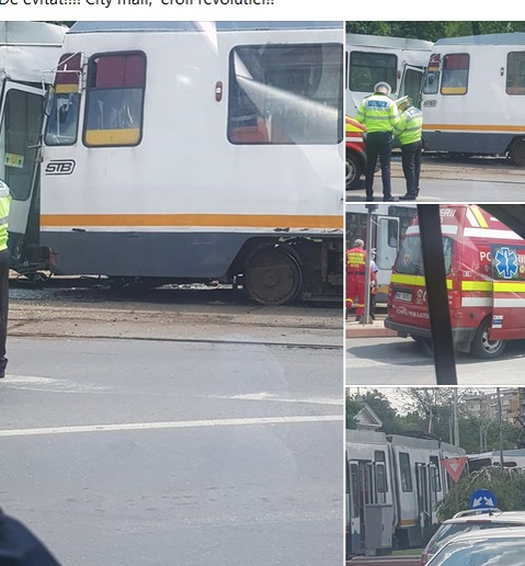 Două tramvaie s-au ciocnit frontal în Capitală. 7 persoane au fost rănite