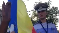 Un șofer din Capitală a fost oprit în trafic din cauza unui steag tricolor