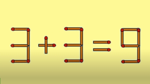 Test IQ cu chibrituri | Mutați un singur băț, pentru a corecta 3 + 3 = 6