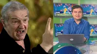 Gigi Becali a aruncat cu un măr după comentatorul TV Mihai Mironică! De ce s-a enervat patronul FCSB