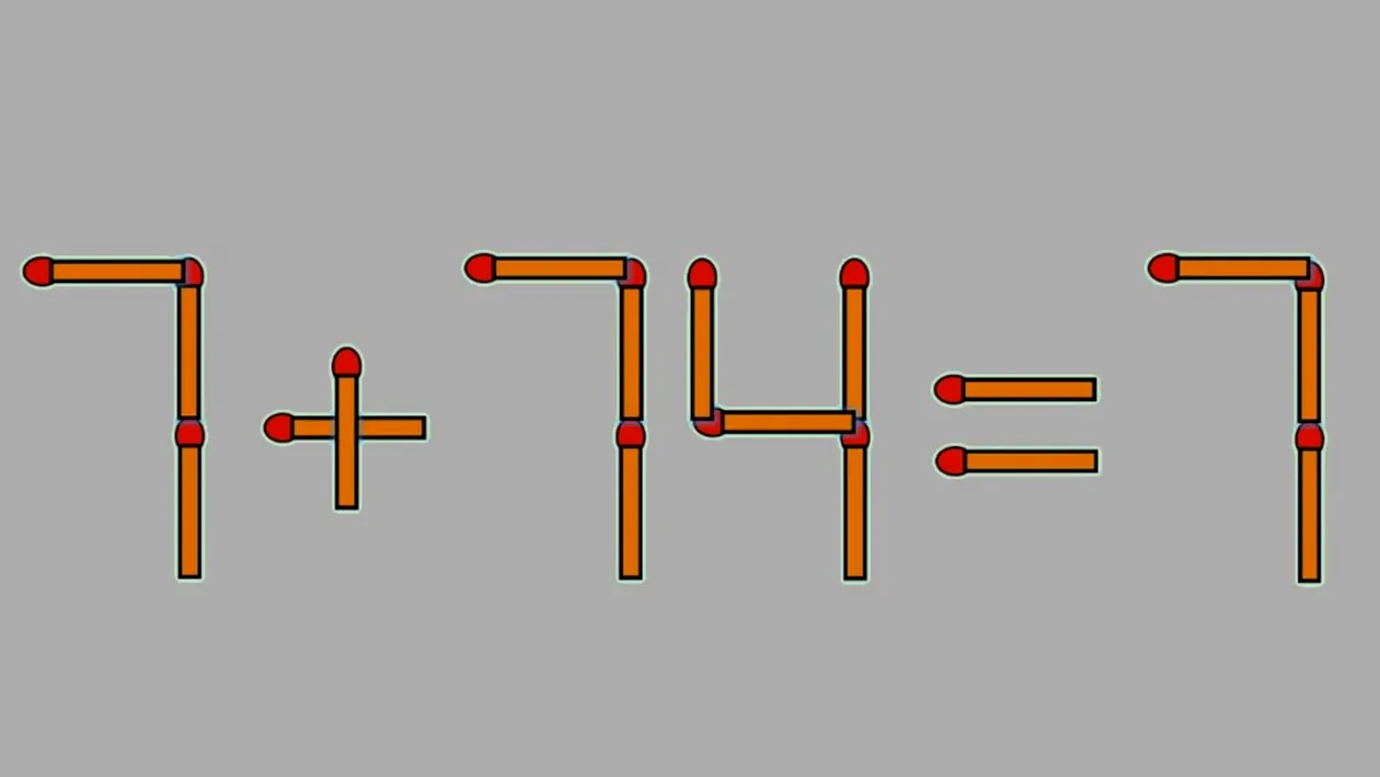 Test IQ exclusiv pentru genii | Corectați 7 + 74 = 7, mutând un singur băț de chibrit