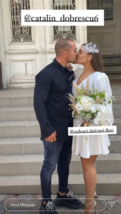 Oana Radu s-a casătorit cu antrenorul de fitness Cătălin Dobrescu! Ce rochie de mireasă a purtat în ziua cununiei civile