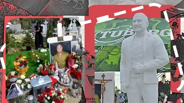 Aroganță la mormântul interlopului Florin Tamba, zis ”Buză”. Familia i-a făcut statuie și cavou din marmură albă