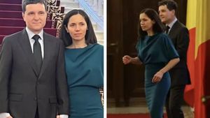 Iubita lui Nicușor Dan a atras toate privirile la dezbaterea de la TVR! Cât a costat rochia purtată de Mirabela