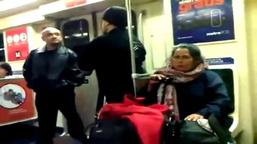 Un chelios bate un calator care i-a raspuns urat in metrou