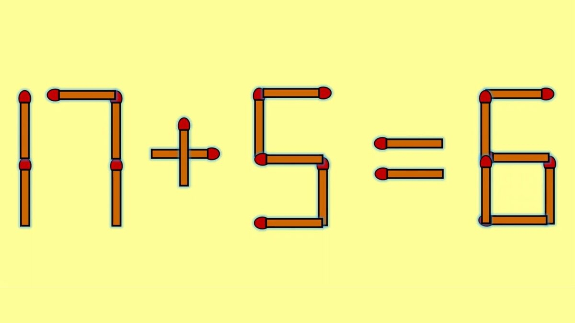 Test de inteligență | Mutați un singur chibrit pentru a corecta 17 + 5 = 6