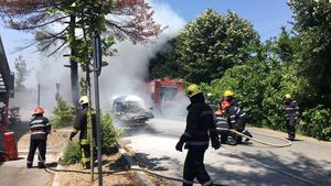 Incendiu în apropiere de Decathlon Băneasa! Pompierii se luptă cu flăcările