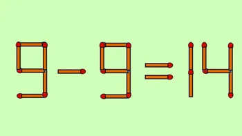 Test IQ cu chibrituri | Corectați 9 – 9 = 14, mutând un singur băț
