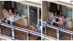 VIDEO / Dovada că izolarea poate fi și amuzantă! Ce a făcut un bărbat pe balcon întrece orice imaginație