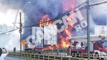 Un incendiu a distrus o cladire de opt etaje aflata langa doua benzinarii. Cartierul Militari, la un pas de dezastru
