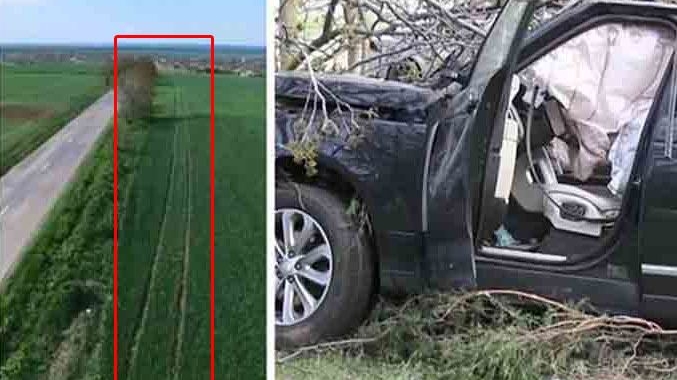 Filmare cu drona de la accidentul în care a murit Răzvan Ciobanu. A condus 700 de metri pe câmp