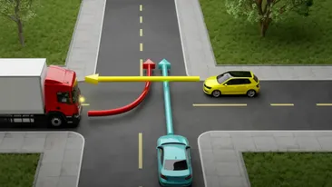 Testul rutier care îi înnebunește pe șoferi! Ce mașină trece prima prin intersecție?