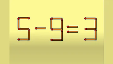 TEST IQ | Mutați un singur chibrit, pentru a transforma 5-9=3 într-o egalitate corectă