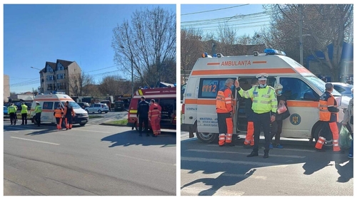 O femeie a fost lovită de o ambulanță pe trecerea de pietoni, în Craiova
