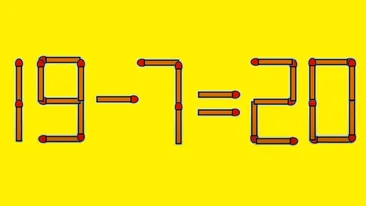 Test IQ cu chibrituri | Mutați un singur băț, pentru a corecta 19 - 7 = 20