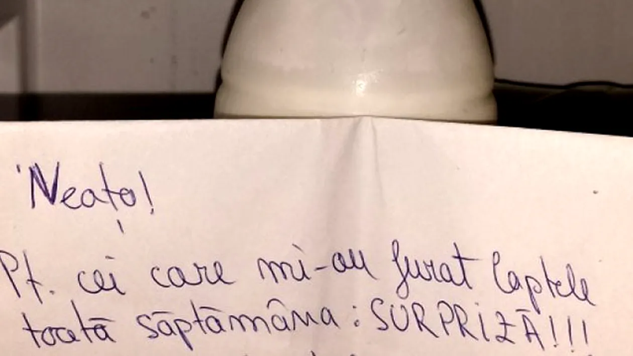 Colegii săi i-au băut laptele din frigider timp de o săptămână, aşa că a decis să le lase un bilet pe sticlă! Mesajul angajatului a devenit viral
