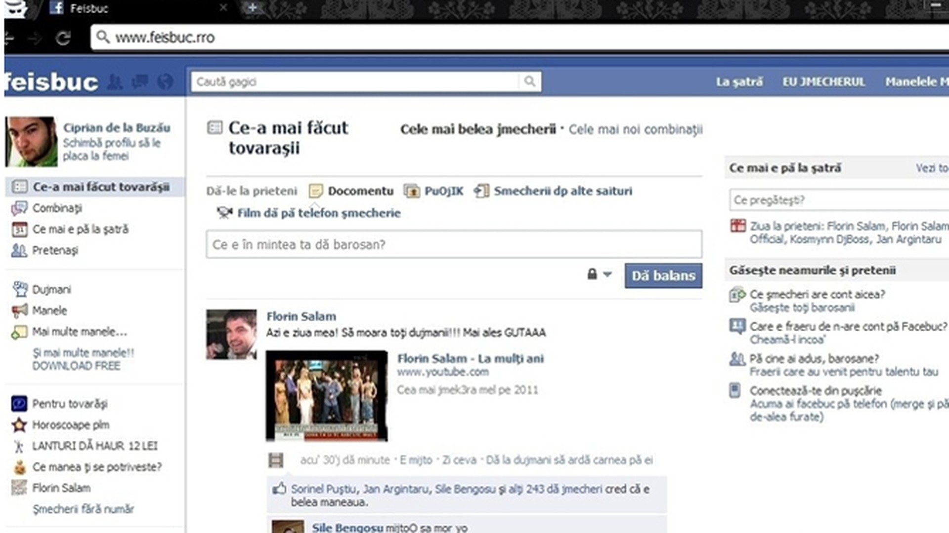 VEZI FOTO Uite cum arata Facebook-ul unui cocalar manelist! E personalizat pentru minoritari!