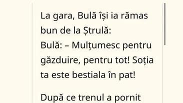 BANC | Bulă își ia rămas bun de la Ștrulă: Mulțumesc! Soția ta e bestială în pat!