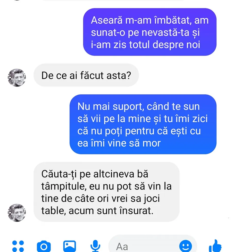 BANCUL ZILEI | "Aseară m-am îmbătat, am sunat-o pe nevastă-ta și i-am zis totul despre noi"