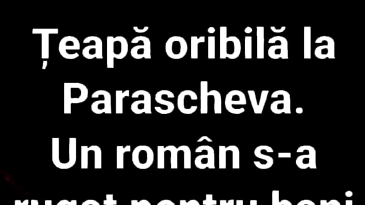 BANCUL ZILEI | Țeapă la Parascheva