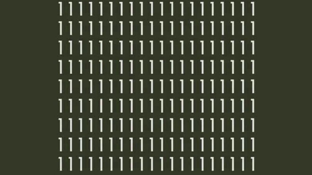 TEST IQ | Găsiți singura literă "i" pierdută printre cifrele "1" din imagine