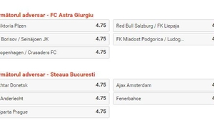 (P) Tragere la sorţi Liga Campionilor. Cu cine vor cădea Steaua şi Astra? Poţi paria aici, Steaua îţi aduce 5x profit!
