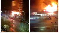 Shaormeria Dristor din Capitală s-a făcut scrum, în urma unui incendiu violent. Două persoane au fost rănite