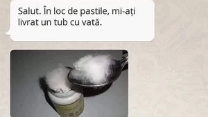 Bancul zilei. "În loc de pastile mi-aţi livrat un tub cu vată"