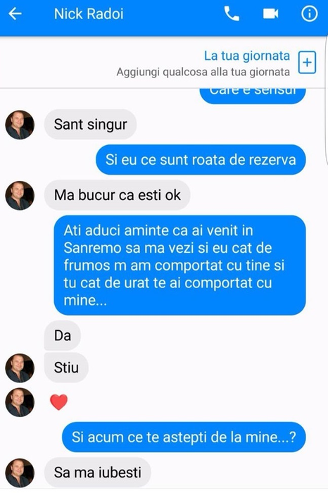 Mesajele spumoase dintre Nick Rădoi şi Nicky