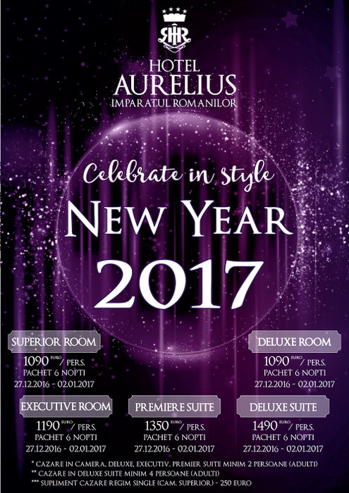 (P) Sărbătoreşte cu stil Crăciunul şi Revelionul 2016-2017 la Hotel Aurelius Împăratul Romanilor