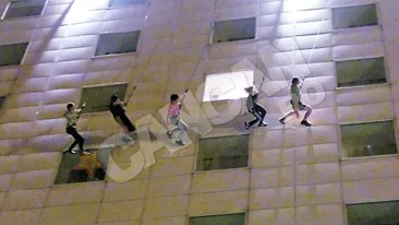 Oamenii-paianjeni fac show pe hotel!