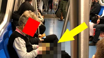 Ce făcea o femeie din Bucureşti în metrou. Călătorii au crezut că nu văd bine şi au fotografiat-o