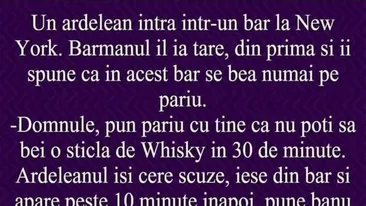 BANCUL ZILEI | Un ardelean intră într-un bar din New York