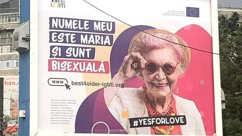 Numele meu este Maria și sunt bisexuală Surpriză: Cine e de fapt Maria, pensionară de pe panourile LGBTQ care au invadat România