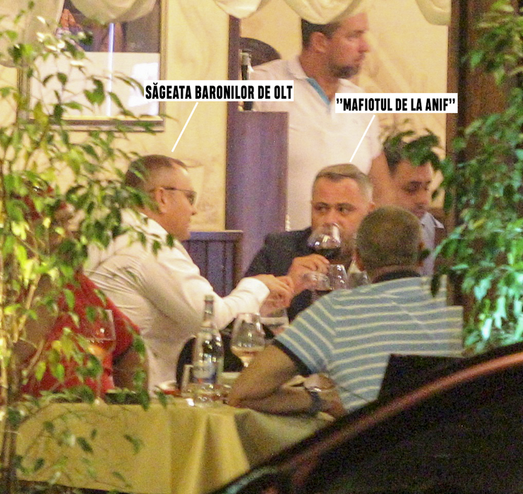 Deputatul Marius Iancu și președintele ANIF (Agenția Națională de Îmbunătățiri Funciare), Florin Ionuț Barbu, zis ”Busi”, la Trattoria Adagio